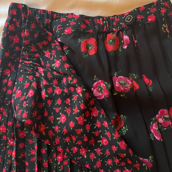 The Kooples Silk Pleated Floral Skirt - Picture 9 of 10